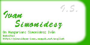 ivan simonidesz business card